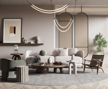 Wabi-sabi Style A Living Room-ID:873791936
