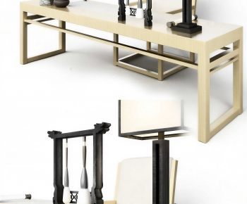 New Chinese Style Computer Desk And Chair-ID:607508909