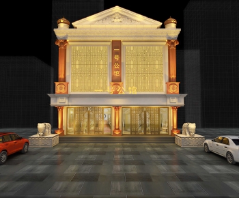 European Style Appearance Of Commercial Building-ID:905237917