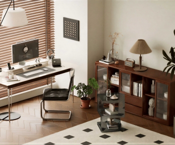 Modern Computer Desk And Chair-ID:435551884
