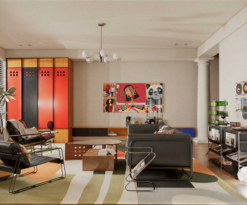 Modern A Living Room-ID:464258914
