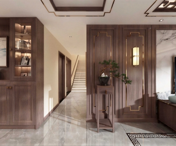 New Chinese Style A Living Room-ID:454297074