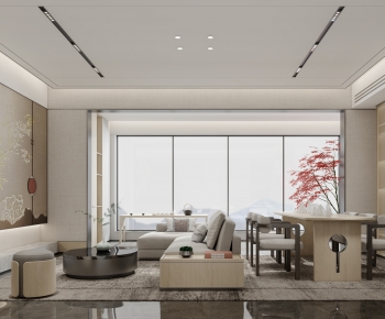 New Chinese Style A Living Room-ID:745033984