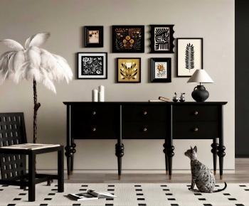 French Style Entrance Cabinet-ID:660888915