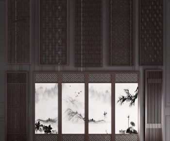 New Chinese Style Wooden Screen Partition-ID:820545914