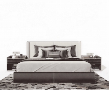 Modern Double Bed-ID:359642988