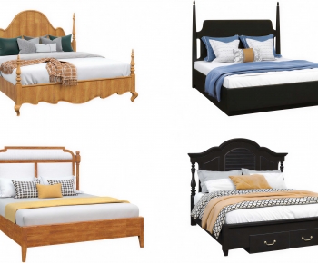 Modern Double Bed-ID:861823089