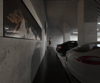 Modern Underground Parking Lot-ID:570403102