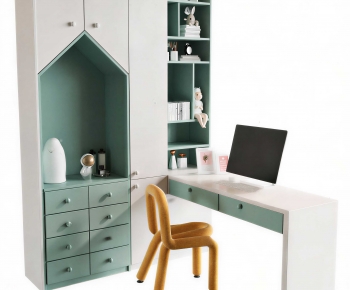 Modern Computer Desk And Chair-ID:881028899