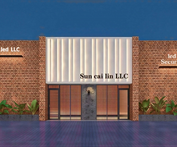 Modern Facade Element-ID:882093919