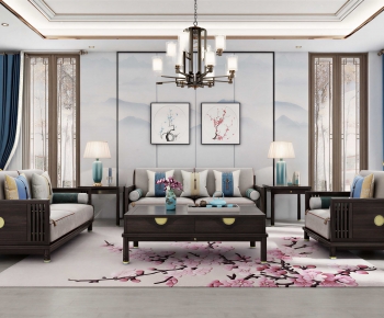 New Chinese Style A Living Room-ID:540091044
