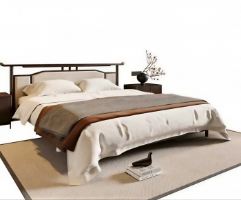 New Chinese Style Double Bed-ID:925457958