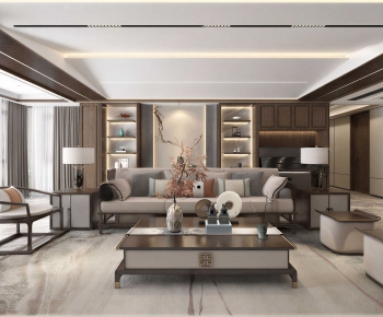 New Chinese Style A Living Room-ID:251861104
