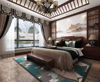 New Chinese Style Bedroom-ID:756419907