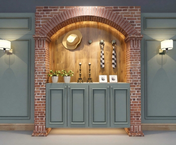 Retro Style Entrance Cabinet-ID:838404896