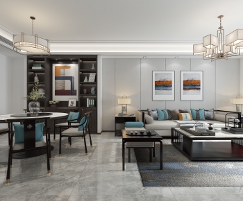 New Chinese Style A Living Room-ID:574734937