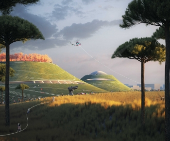 Modern Park Landscape-ID:702121022