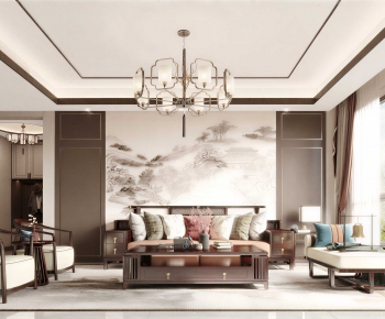 New Chinese Style A Living Room-ID:288261892