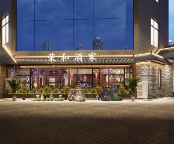 New Chinese Style Facade Element-ID:714034089