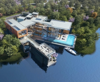Modern Architectural Bird's-eye View Planning-ID:285427095