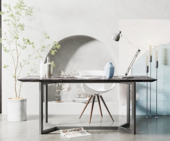 Modern Computer Desk And Chair-ID:306945091