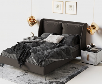Modern Double Bed-ID:861198906