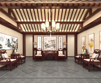 Chinese Style A Living Room-ID:896085021