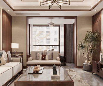 New Chinese Style A Living Room-ID:320570953