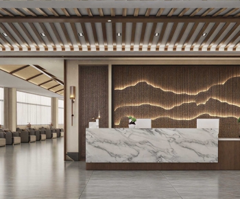 New Chinese Style Office Reception Desk-ID:737274897