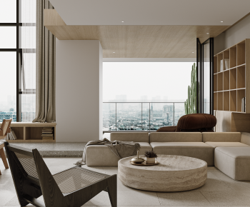 Wabi-sabi Style A Living Room-ID:203090916