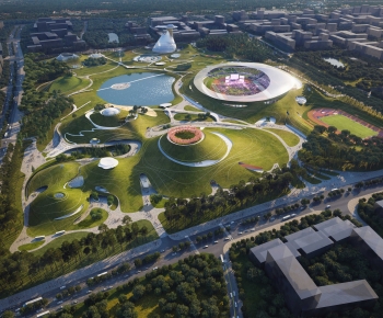 Modern Architectural Bird's-eye View Planning-ID:299420129
