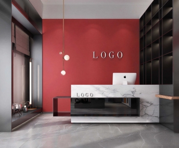 Modern Office Reception Desk-ID:863482954