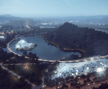 Modern Architectural Bird's-eye View Planning-ID:735868934