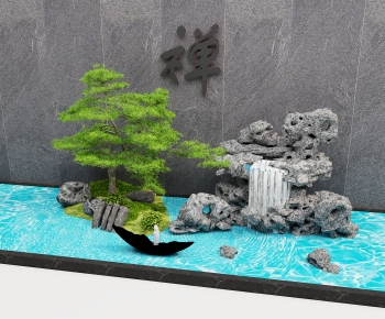 Modern Rockery Waterscape-ID:672849899
