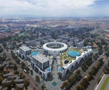 Modern Architectural Bird's-eye View Planning-ID:594275955