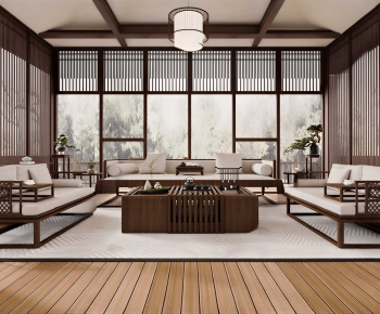 New Chinese Style A Living Room-ID:212573053