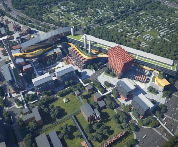 Modern Architectural Bird's-eye View Planning-ID:727028858