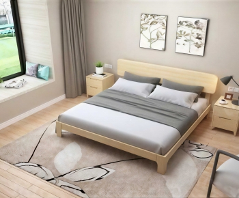 Nordic Style Double Bed-ID:988869728