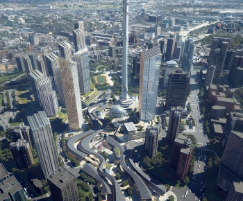 Modern Architectural Bird's-eye View Planning-ID:283880955
