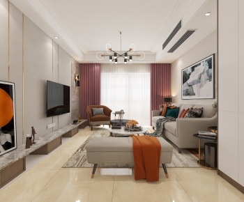 Modern A Living Room-ID:885850916