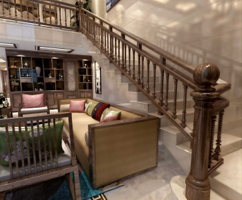 New Chinese Style A Living Room-ID:525136953