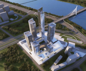 Modern Architectural Bird's-eye View Planning-ID:688683996
