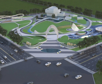 Modern Park Landscape-ID:182390295