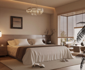 Wabi-sabi Style Bedroom-ID:923883919
