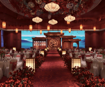 New Chinese Style Banquet Hall-ID:597986947