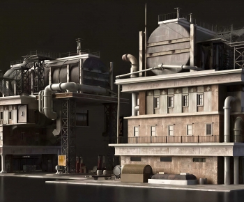 Retro Style Industrial Building-ID:502888926