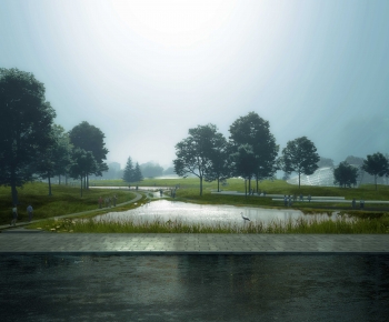 Modern Park Landscape-ID:370340117