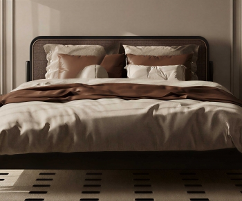Retro Style Double Bed-ID:900728948