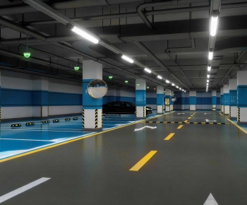 Modern Underground Parking Lot-ID:718105081