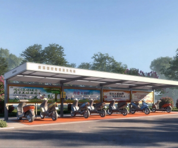Modern Outdoor Parking Lot-ID:451746942